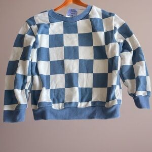 Members Mark Kids Blue and White Checkered Sweater Size 2T